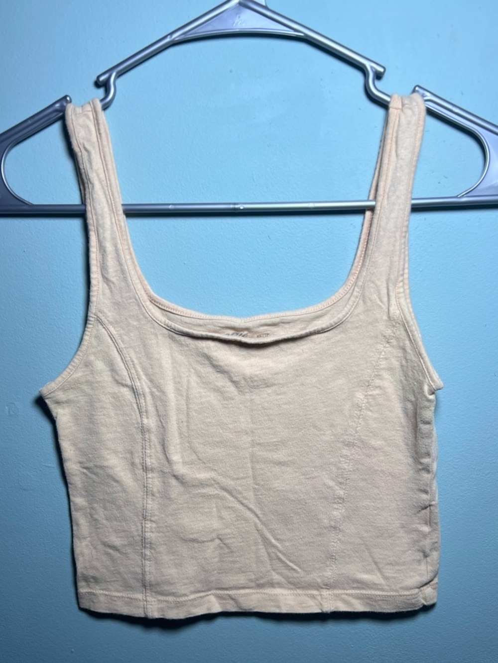 Aerie Soft Stretch Cropped Tank Top Cream/Blush XS